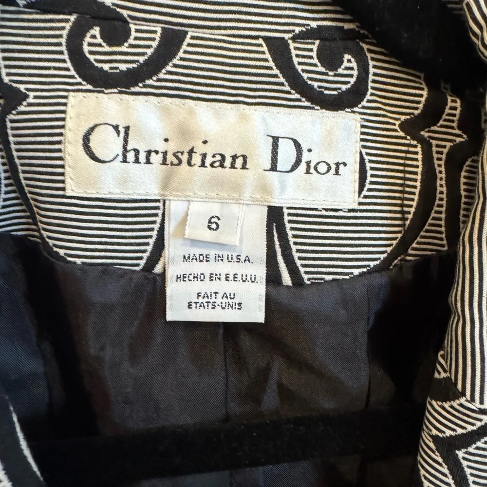 Dior Black and Gray Patterned Blazer